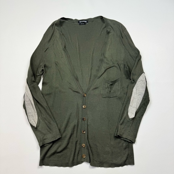 Women’s RAF Simons Long Sleeve Cardigan Sweater Made In Italy Size 46 - Picture 1 of 6